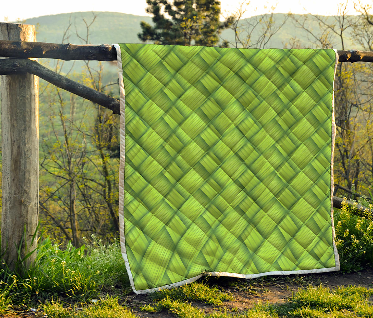 Green Bamboo Print Quilt