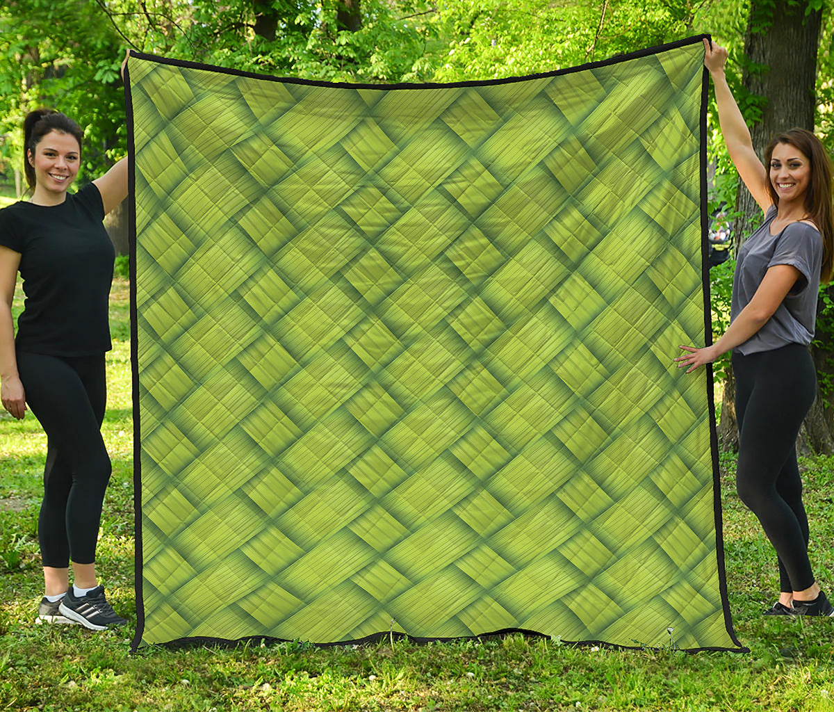 Green Bamboo Print Quilt