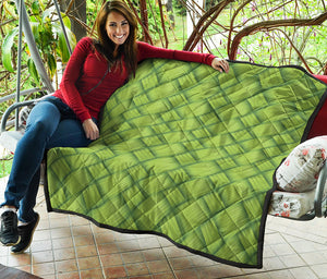 Green Bamboo Print Quilt