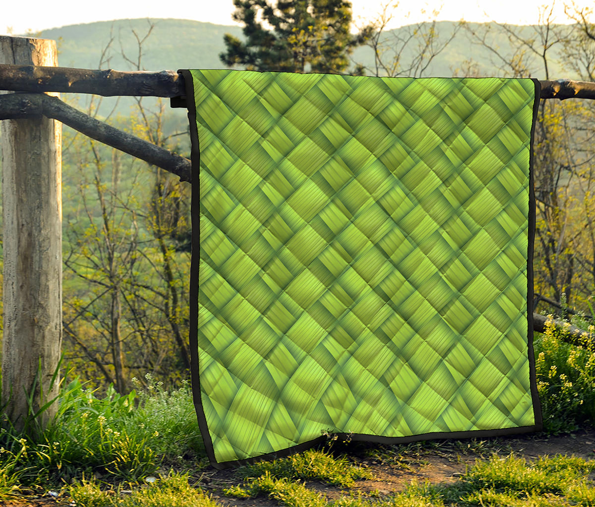 Green Bamboo Print Quilt