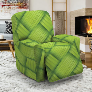 Green Bamboo Print Recliner Slipcover