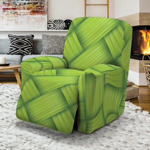 Green Bamboo Print Recliner Slipcover