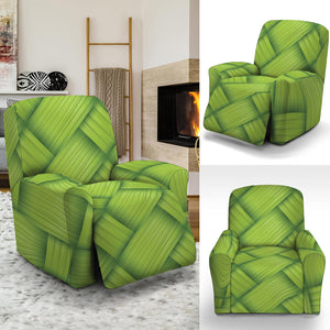 Green Bamboo Print Recliner Slipcover