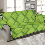 Green Bamboo Print Sofa Protector