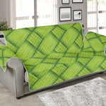 Green Bamboo Print Sofa Protector