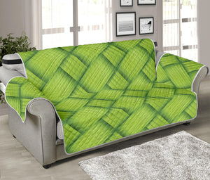 Green Bamboo Print Sofa Protector