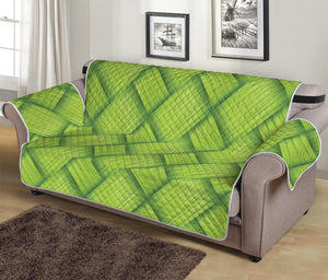 Green Bamboo Print Sofa Protector