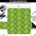 Green Bamboo Print Sofa Protector