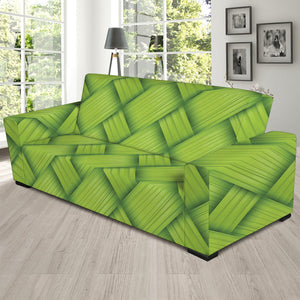 Green Bamboo Print Sofa Slipcover