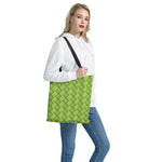 Green Bamboo Print Tote Bag