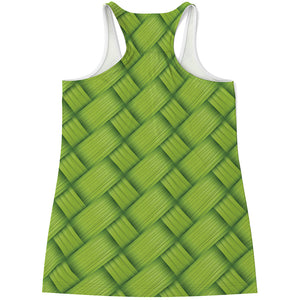 Green Bamboo Print Women's Racerback Tank Top