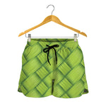 Green Bamboo Print Women's Shorts