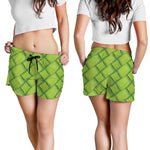 Green Bamboo Print Women's Shorts