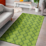 Green Bamboo Texture Print Area Rug