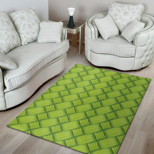 Green Bamboo Texture Print Area Rug