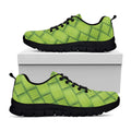 Green Bamboo Print Black Running Shoes