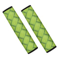 Green Bamboo Print Car Seat Belt Covers