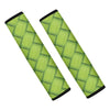 Green Bamboo Texture Print Car Seat Belt Covers