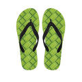 Green Bamboo Print Flip Flops