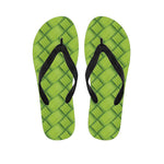 Green Bamboo Texture Print Flip Flops