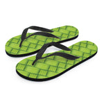 Green Bamboo Texture Print Flip Flops