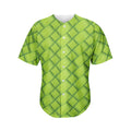 Green Bamboo Print Men's Baseball Jersey