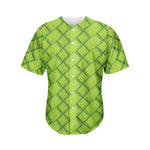 Green Bamboo Texture Print Men's Baseball Jersey