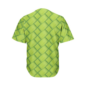 Green Bamboo Texture Print Men's Baseball Jersey