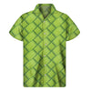 Green Bamboo Texture Print Men's Short Sleeve Shirt