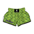 Green Bamboo Print Muay Thai Boxing Shorts