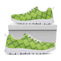 Green Bamboo Print White Running Shoes
