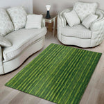 Green Bamboo Tree Pattern Print Area Rug