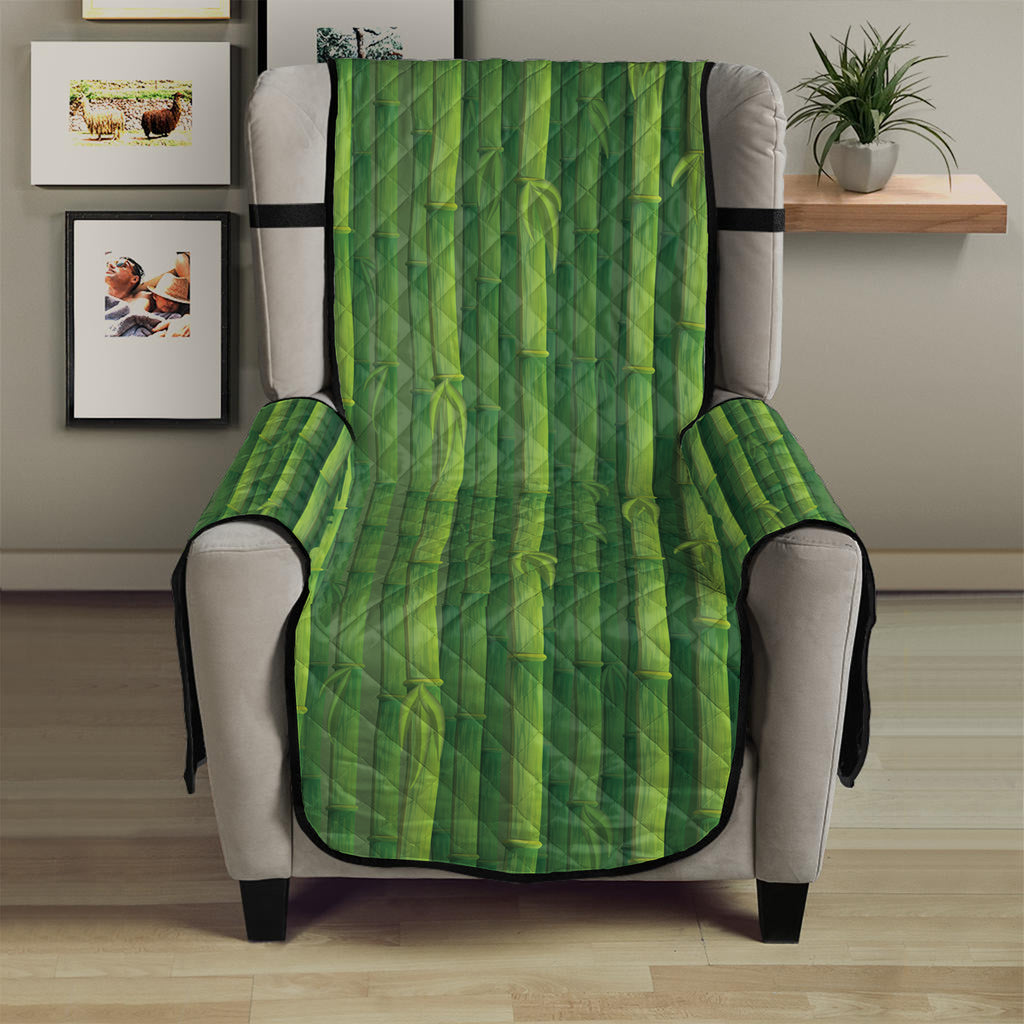 Green Bamboo Tree Pattern Print Armchair Protector