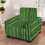 Green Bamboo Tree Pattern Print Armchair Slipcover