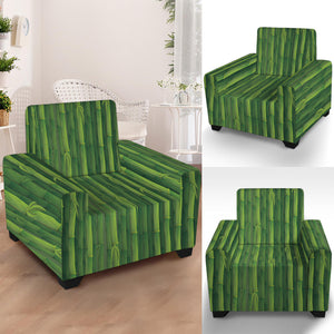 Green Bamboo Tree Pattern Print Armchair Slipcover