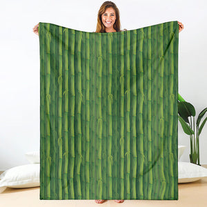 Green Bamboo Tree Pattern Print Blanket