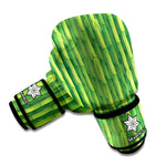 Green Bamboo Tree Pattern Print Boxing Gloves