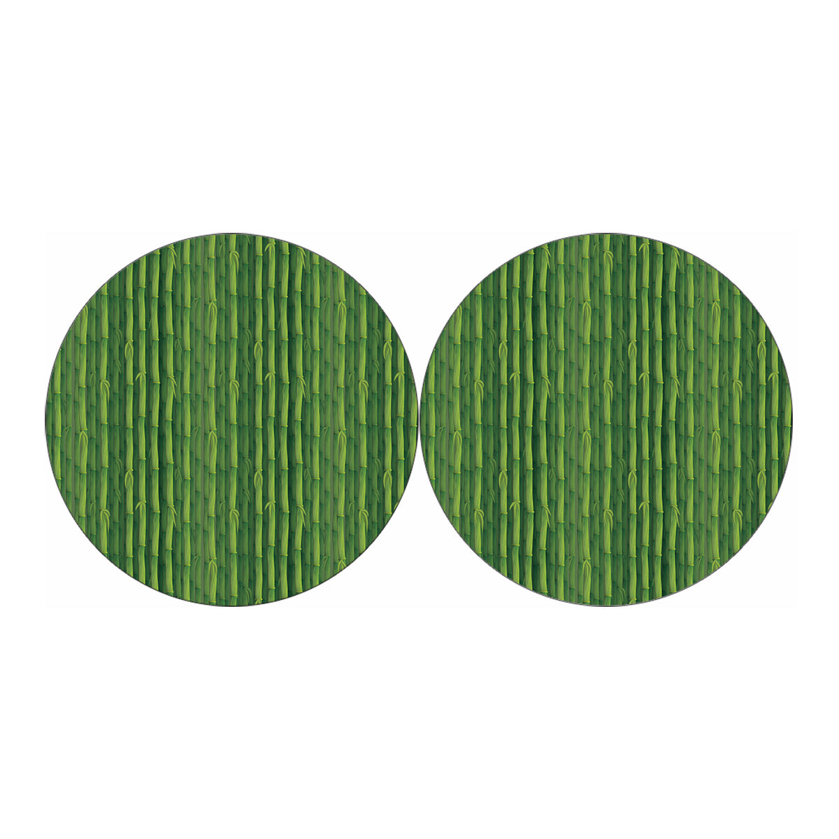 Green Bamboo Tree Pattern Print Car Coasters