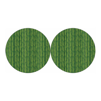 Green Bamboo Tree Pattern Print Car Coasters