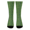 Green Bamboo Tree Pattern Print Crew Socks