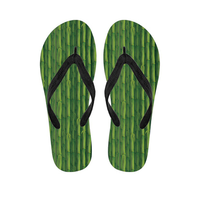 Green Bamboo Tree Pattern Print Flip Flops