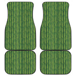 Green Bamboo Tree Pattern Print Front and Back Car Floor Mats