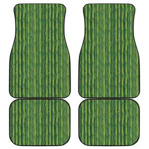 Green Bamboo Tree Pattern Print Front and Back Car Floor Mats