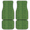 Green Bamboo Tree Pattern Print Front and Back Car Floor Mats