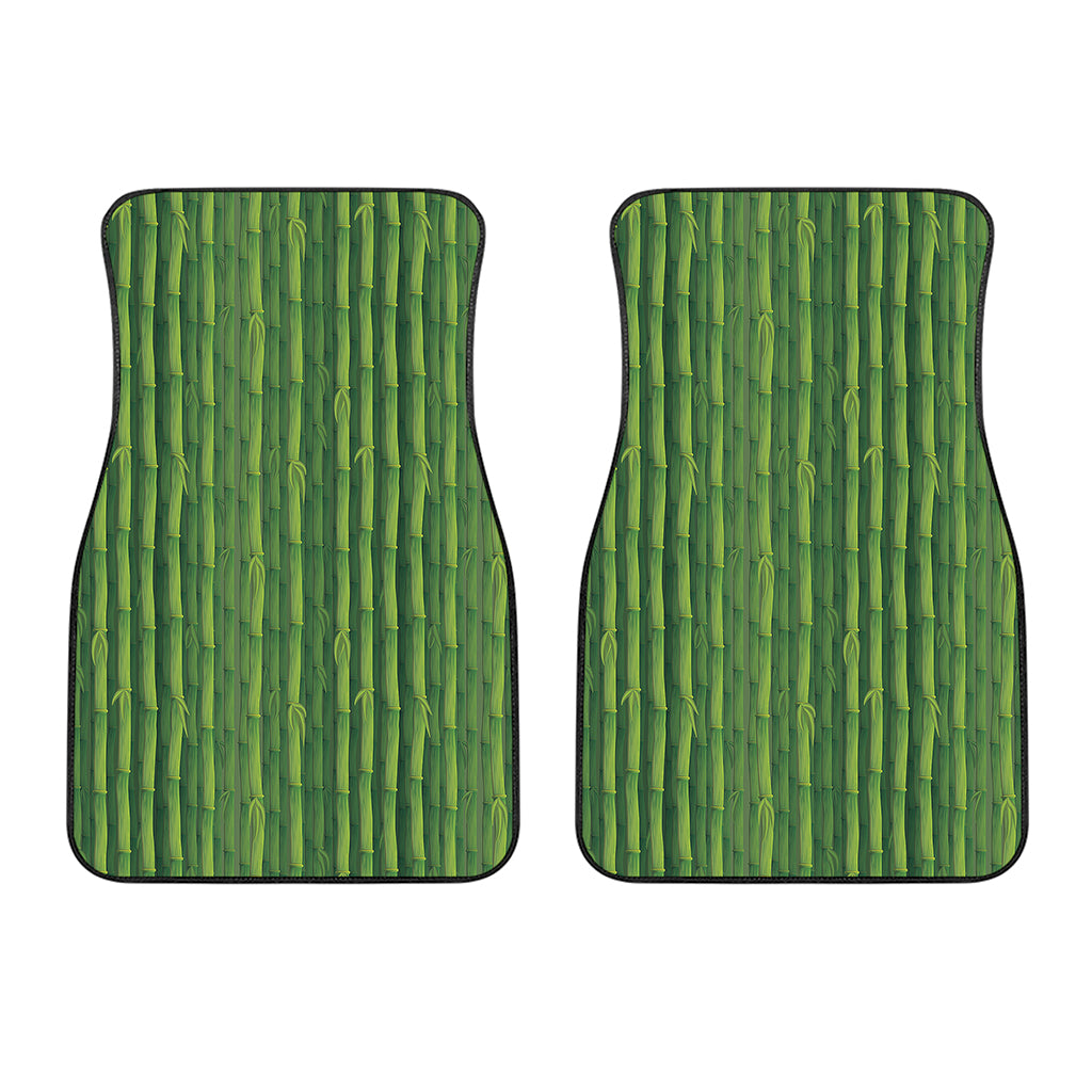 Green Bamboo Tree Pattern Print Front Car Floor Mats