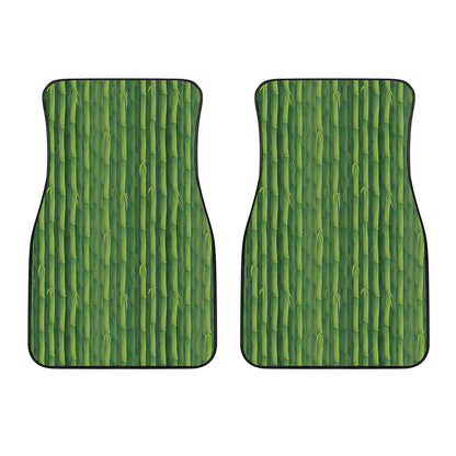 Green Bamboo Tree Pattern Print Front Car Floor Mats