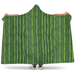 Green Bamboo Tree Pattern Print Hooded Blanket
