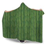 Green Bamboo Tree Pattern Print Hooded Blanket