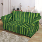 Green Bamboo Tree Pattern Print Loveseat Slipcover