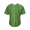 Green Bamboo Tree Pattern Print Men's Baseball Jersey